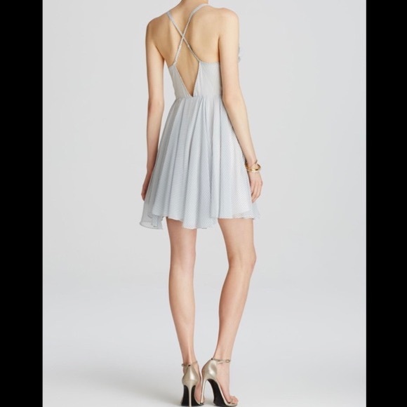 Guess julia ruffle striped sleeveless dress sz 2 - Picture 2 of 9